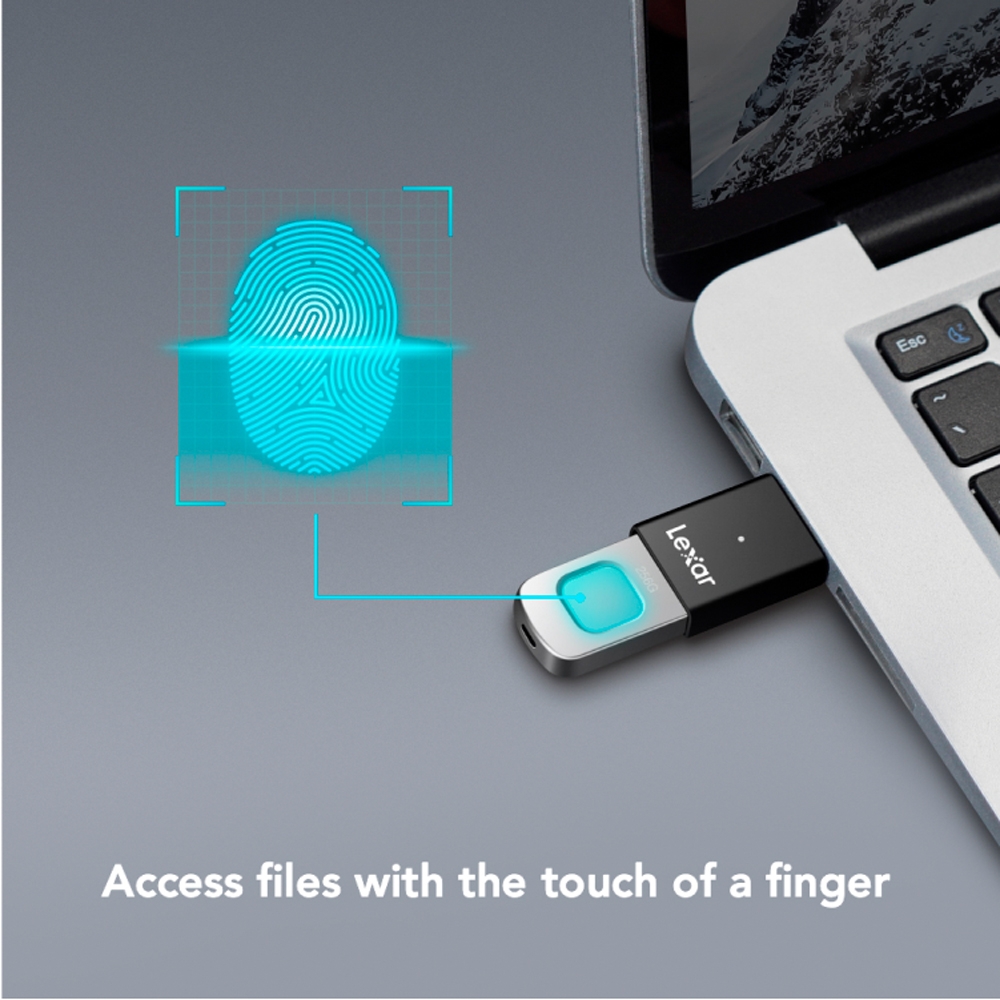 USB 3.2 Lexar JumpDrive Fingerprint F35 Pro 256GB 400MB/s LJDF35P256G-RNBNG