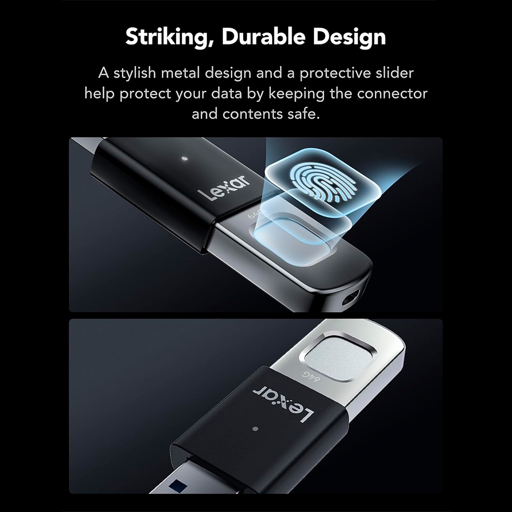 USB 3.2 Lexar JumpDrive Fingerprint F35 Pro 64GB 300MB/s LJDF35P064G-RNBNG