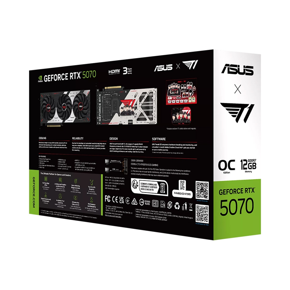 VGA ASUS T1 GeForce RTX 5070 12GB GDDR7 OC Edition