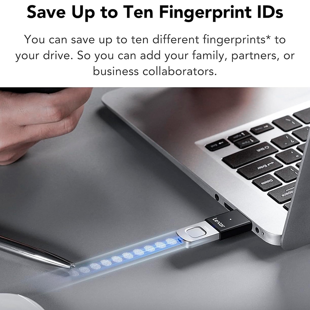 USB 3.2 Lexar JumpDrive Fingerprint F35 Pro 128GB 400MB/s LJDF35P128G-RNBNG