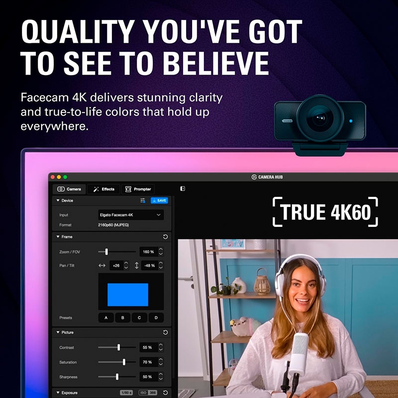 Webcam máy tính Elgato Facecam 4K 10WAF9901