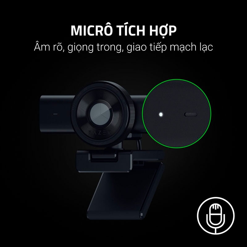 Webcam máy tính Razer Kiyo V2 X 2K Black RZ19-05380100-R3M1