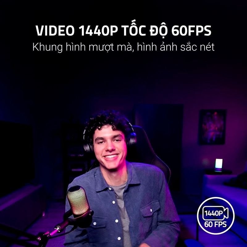 Webcam máy tính Razer Kiyo V2 X 2K Black RZ19-05380100-R3M1