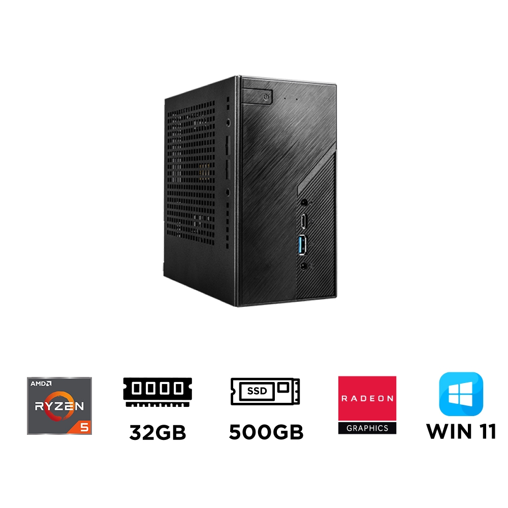 Mini PC ASRock DeskMini X300 ST-AX35500GT (Ryzen 5 5500GT, Ram DDR4, SSD 500GB, Win 11)