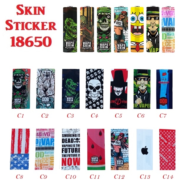 ⚡️Mẫu Mới⚡️ Skin Cartoon - Miếng Dán Bọc Pin 18650 Cực Cool ⚡️Mẫu Mới⚡️ Skin Cartoon - Miếng Dán Bọc Pin 18650 Cực Cool