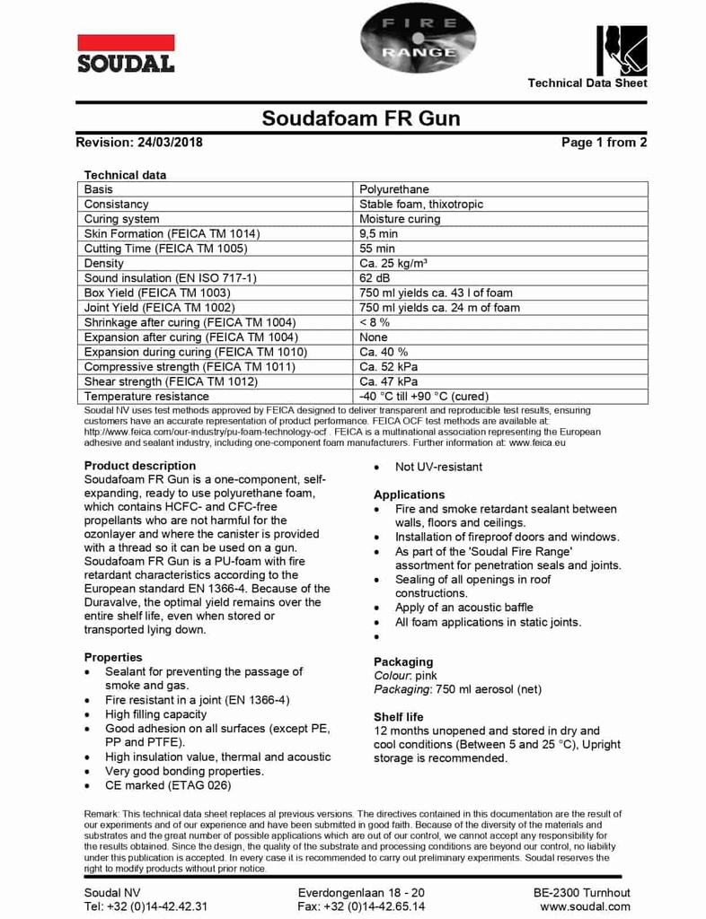 Keo bọt trương nở chống cháy Soudafoam FR