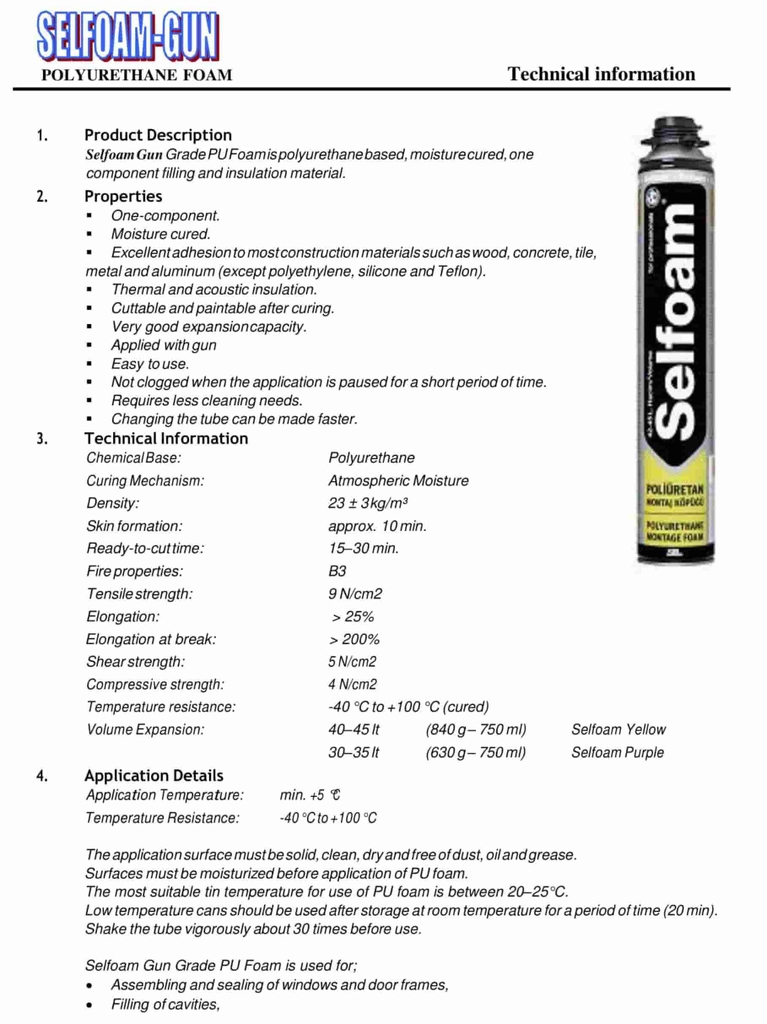Keo bọt nở Selfoam 750ml (dùng súng bắn foam)