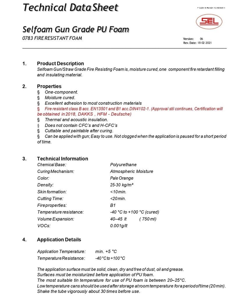 Keo bọt nở foam chống cháy Selfoam B1 750ml