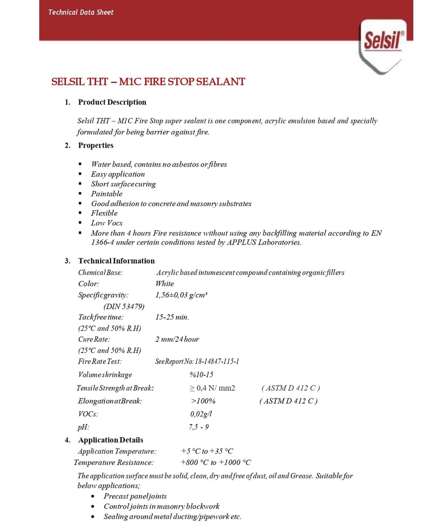 Keo trám chống cháy THT M1C 300ml