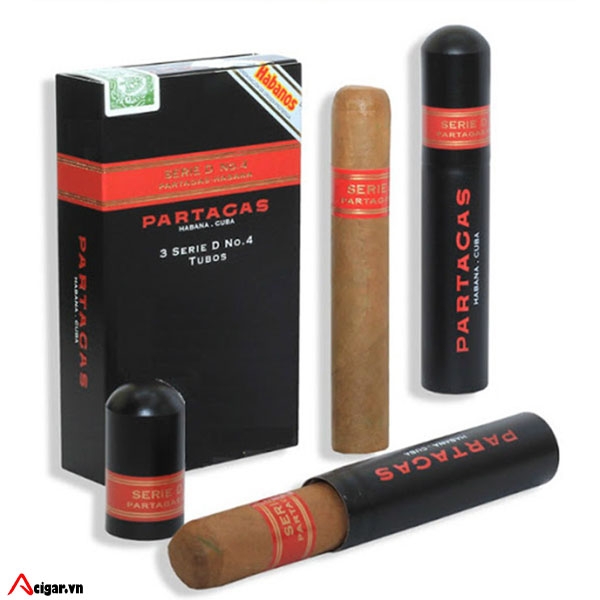 Xì Gà Partagas Serie D No.4 Tubos - Hộp 3 Điếu