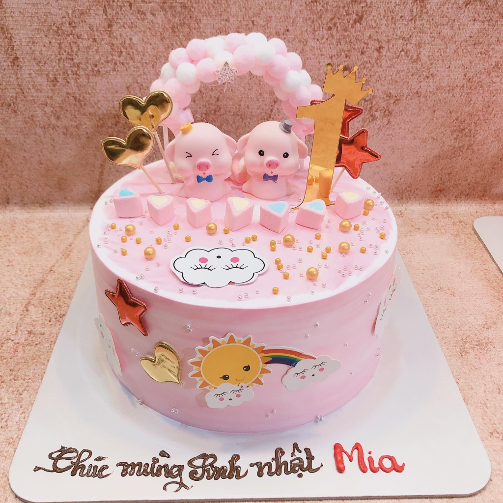 Bánh sinh nhật bé gái dễ thương ngọt ngào  Tiệm bánh sinh nhật Wgicake