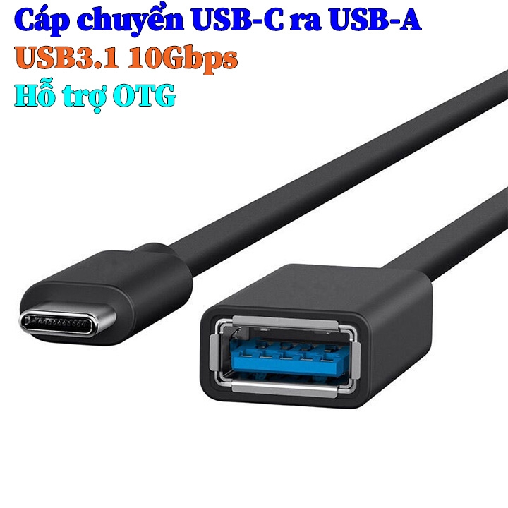 Cáp chuyển USB3.1  type-C ra USB-A hỗ trợ OTG - PK16