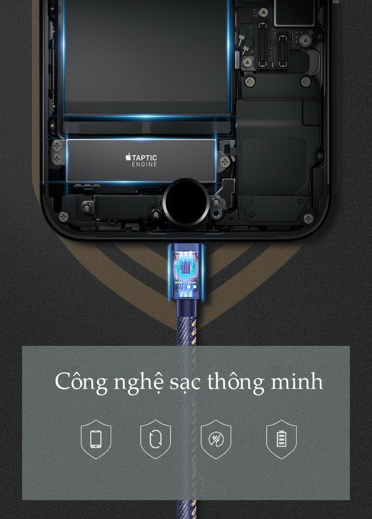 Dây cáp sạc iPhone YOOBAO YB-427 vỏ bện Denim dài 1m - Hàng chính hãng - Bảo hành 12 tháng 1 đổi 1