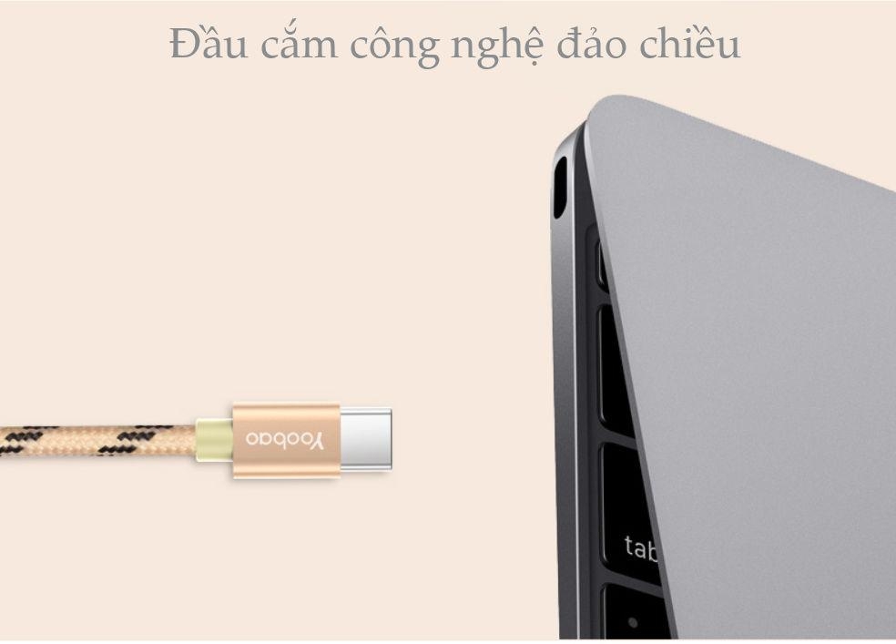 Dây cáp sạc USB Type C YOOBAO YB-415C Vỏ bện nylon dài 1.5m - Hàng chính hãng Bảo hành 12 tháng 1 đổi 1