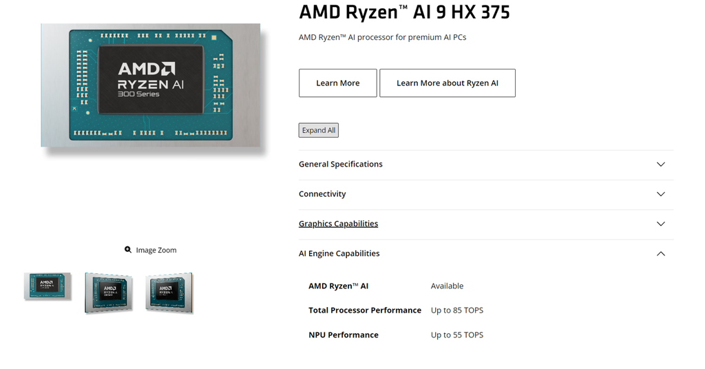 AMD ra mắt APU Ryzen AI 9 HX 375 với NPU 55 TOPs mạnh nhất thế giới