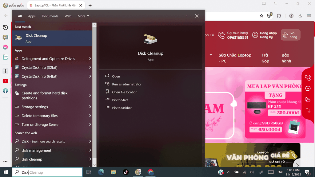 Dọn dẹp và chống phân mảnh ổ cứng Laptop