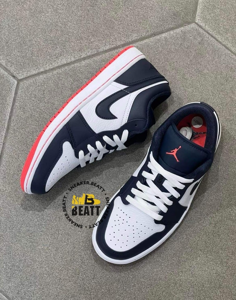 JORDAN 1 LOW RETRO OBSIDIAN EMBER GLOW - 553558-481