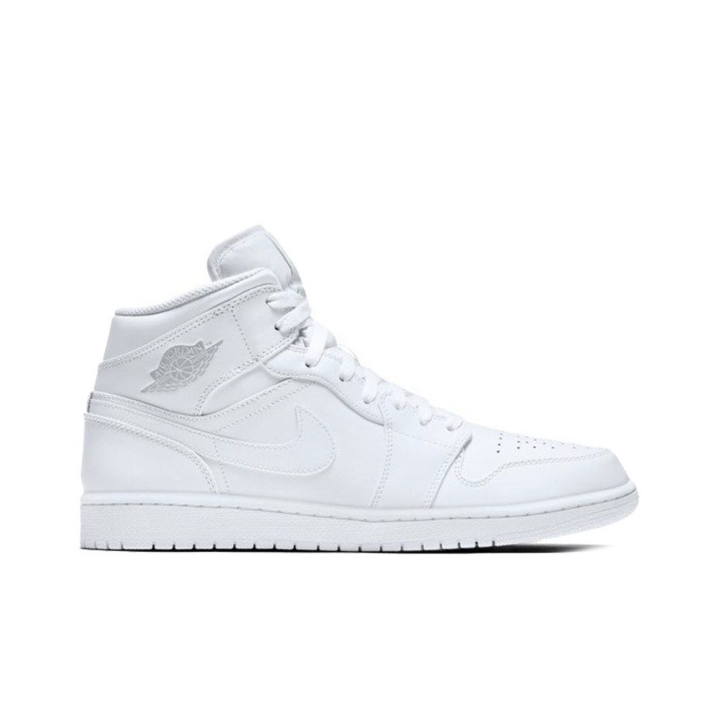 Jordan 1 Mid White/Pure Platinum - 554724-104