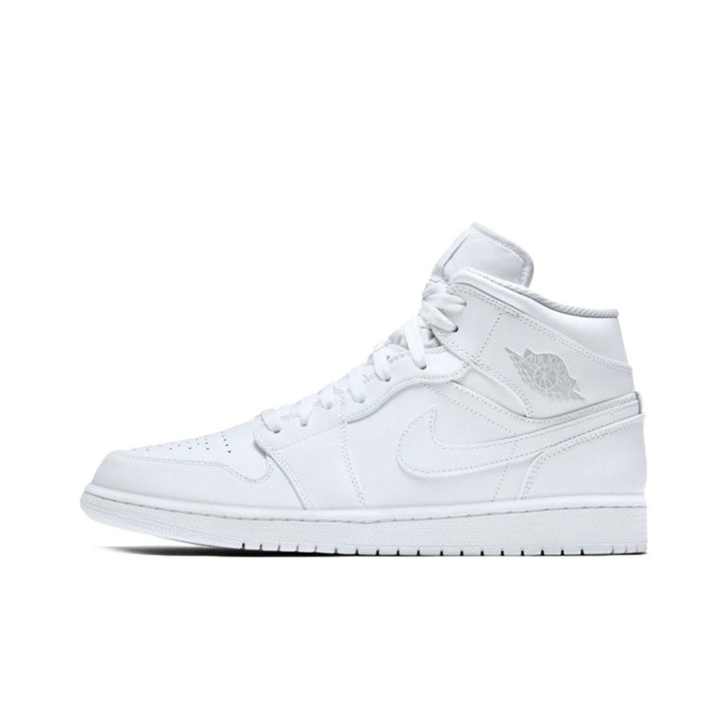 Jordan 1 Mid White/Pure Platinum - 554724-104