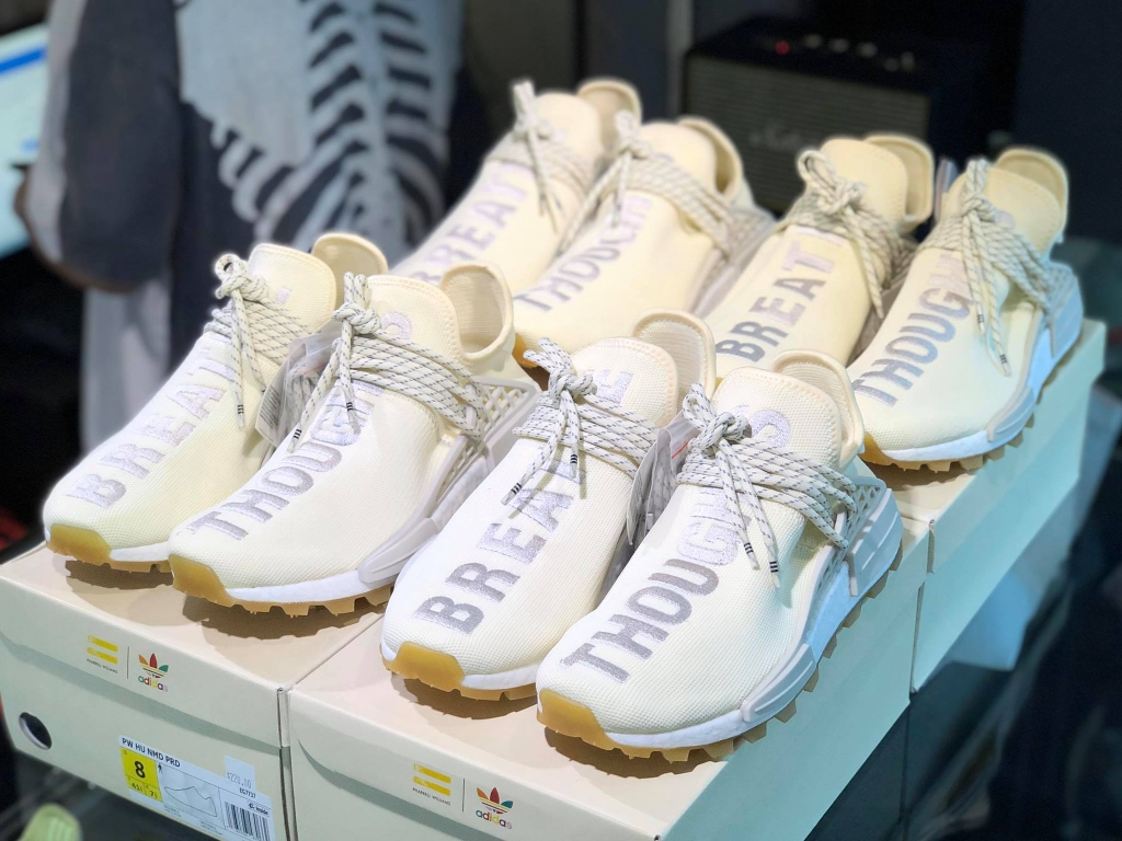 adidas human race cream white