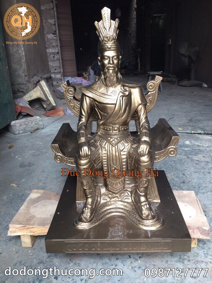 TƯỢNG QUỐC TỔ LẠC LONG QUÂN ĐỒNG ĐỎ CAO 60CM