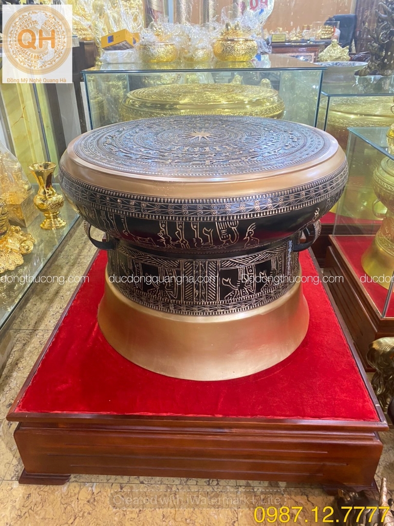 TRỐNG ĐỒNG NGỌC LŨ ĐỒNG ĐỎ SƠN MÀU