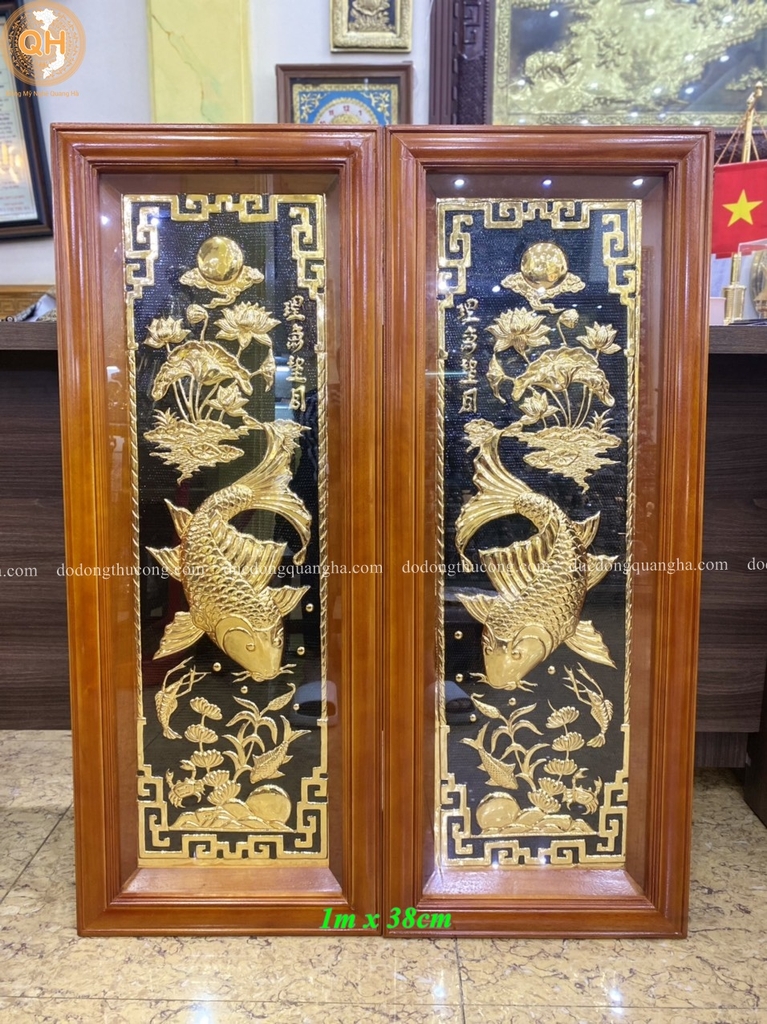 Tranh Cá Chép Mạ Vàng 24K
