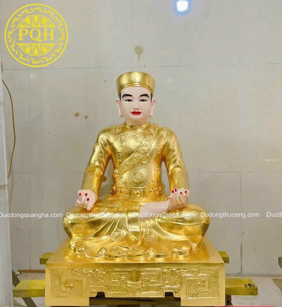 TƯỢNG ÔNG HOÀNG BẢY CAO 80CM ĐÚC ĐỒNG ĐỎ THIẾP VÀNG 9999
