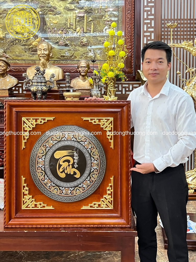 CHỮ TÂM KHẢM NGŨ SẮC ĐƯỜNG KÍNH 50CM