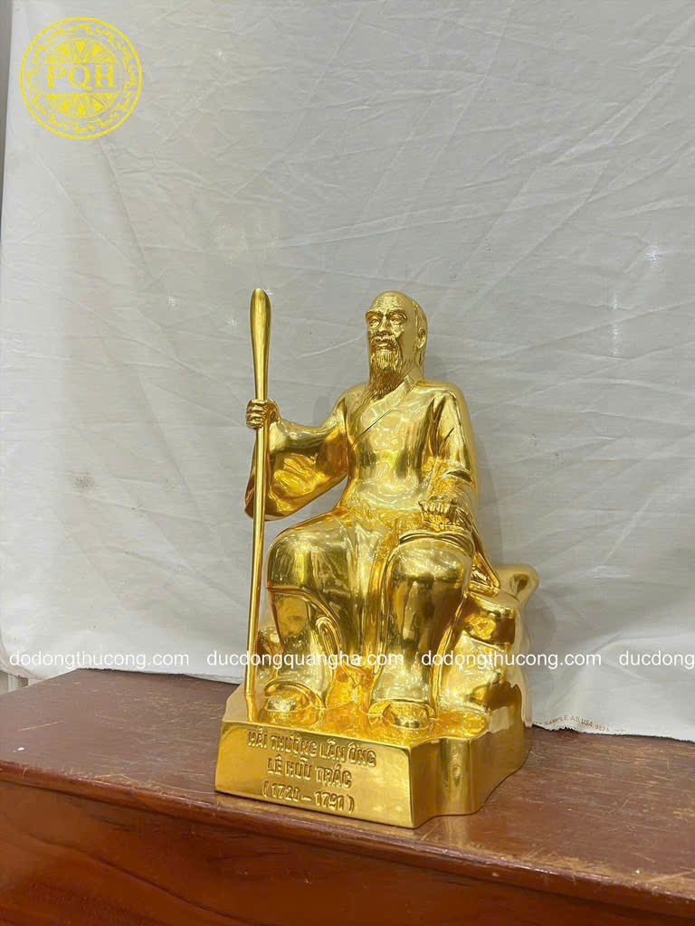 TƯỢNG HẢI THƯỢNG LÃN ÔNG NGỒI GHẾ ĐÁ ĐỒNG ĐỎ CAO 42CM