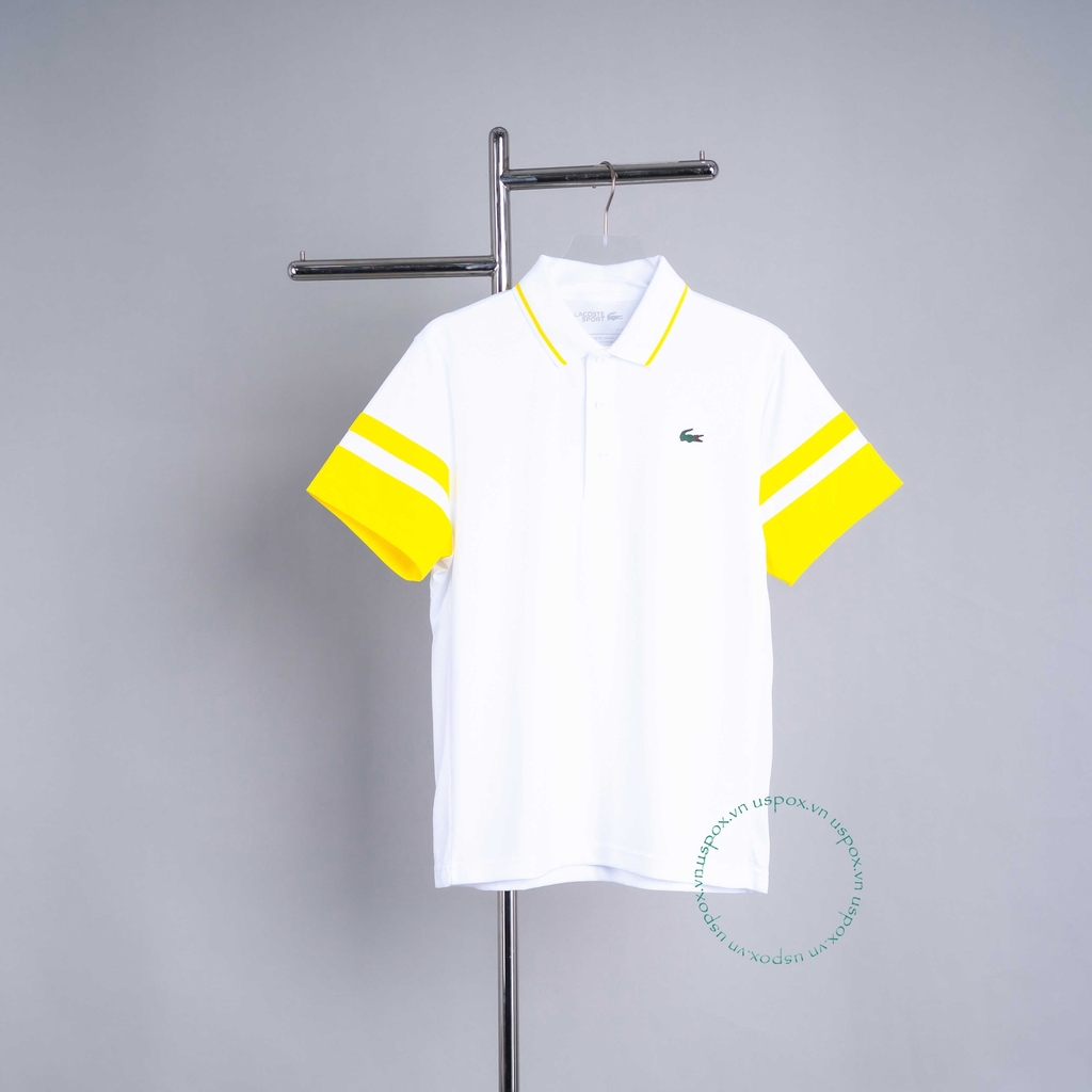 Áo Lacoste Polo SPORT Pique Tennis White Yellow