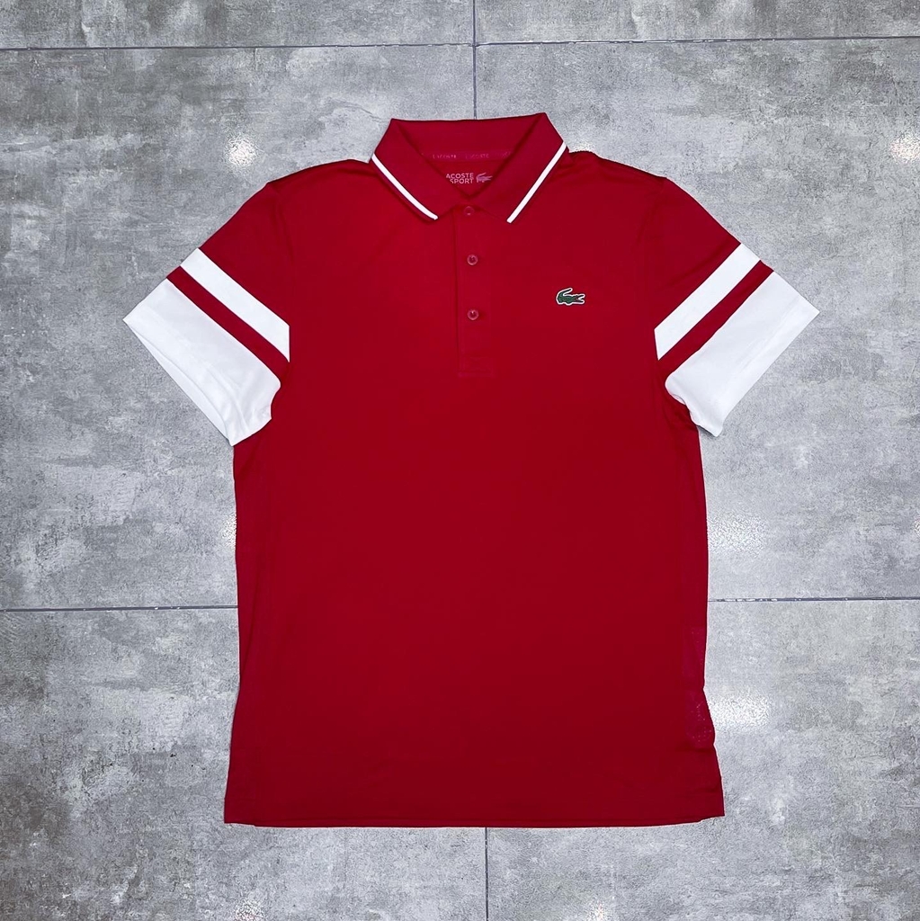 Lacoste Polo SPORT Pique Tennis Red White