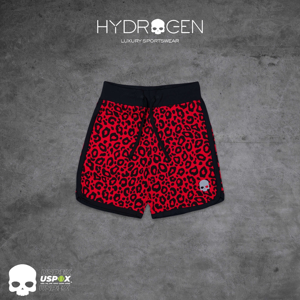 Quần short tennis Hydrogen Panther Black Red 2023