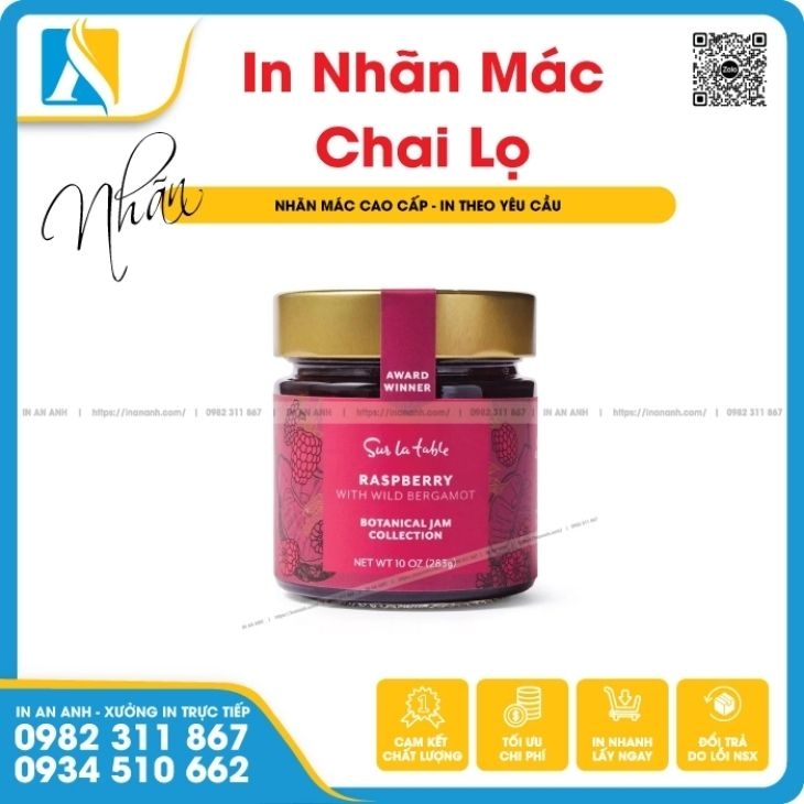 Nhãn chai lọ thiết kế riêng