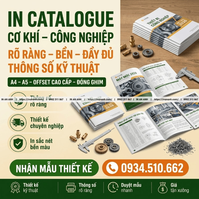 In Catalogue Cơ Khí, Công Nghiệp - Rõ Ràng, Bền, Đầy Đủ Thông Số Kỹ Thuật