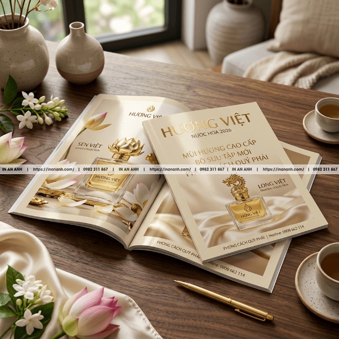 In Catalogue Spa, Trang Sức, Làm Đẹp - Sang Trọng, Ép Kim Cao Cấp