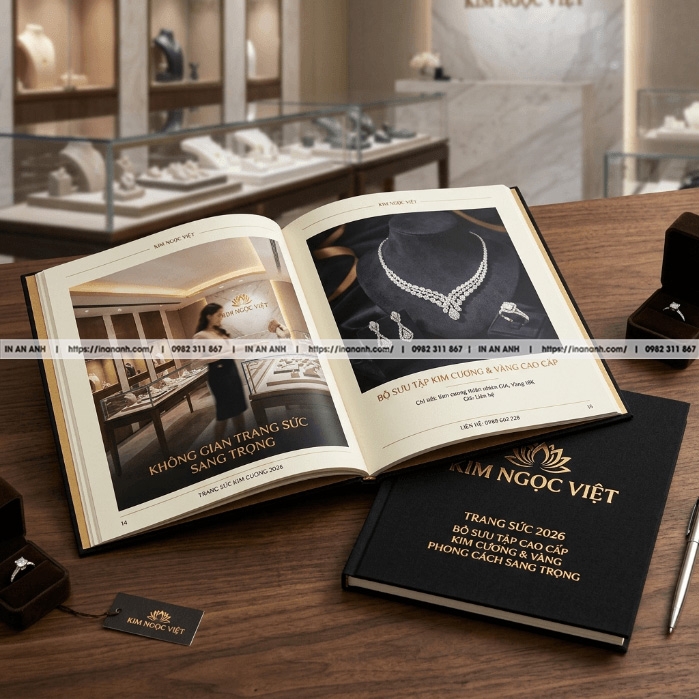 In Catalogue Spa, Trang Sức, Làm Đẹp - Sang Trọng, Ép Kim Cao Cấp