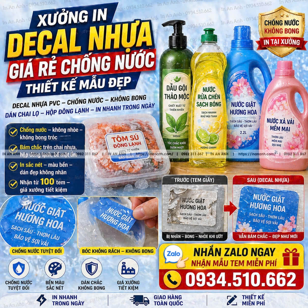 Tem decal nhựa