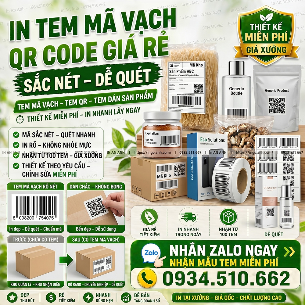 Tem QR code dán sản phẩm