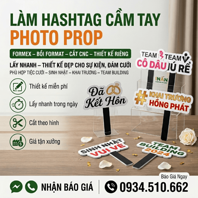 Làm Hashtag Cầm Tay (Photo Prop) - Lấy Nhanh, Thiết Kế Đẹp Cho Sự Kiện, Đám Cưới