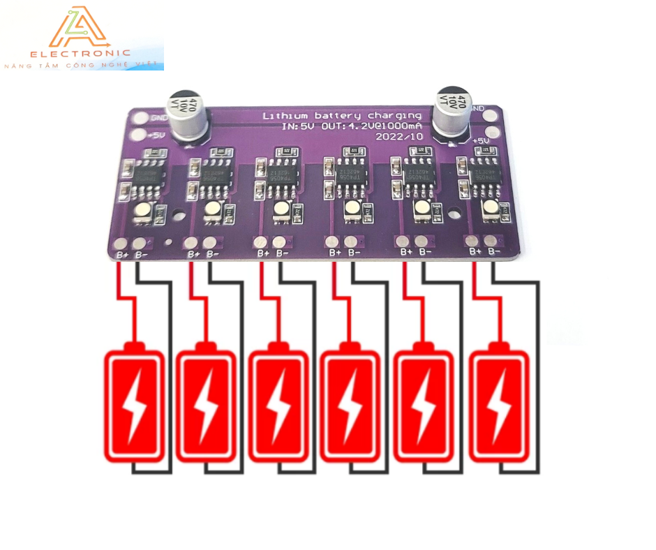 Mạch sạc pin Lithium 4056, sạc 6 pin độc lập đầu vào 5V 2A 1.5% K1G6 G5 ...