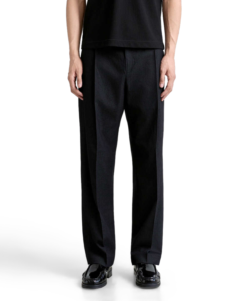 Bilble Wide-Leg Pleated Denim Trousers
