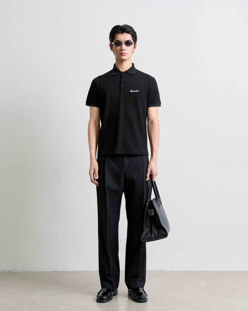 Bilble Wide-Leg Pleated Denim Trousers