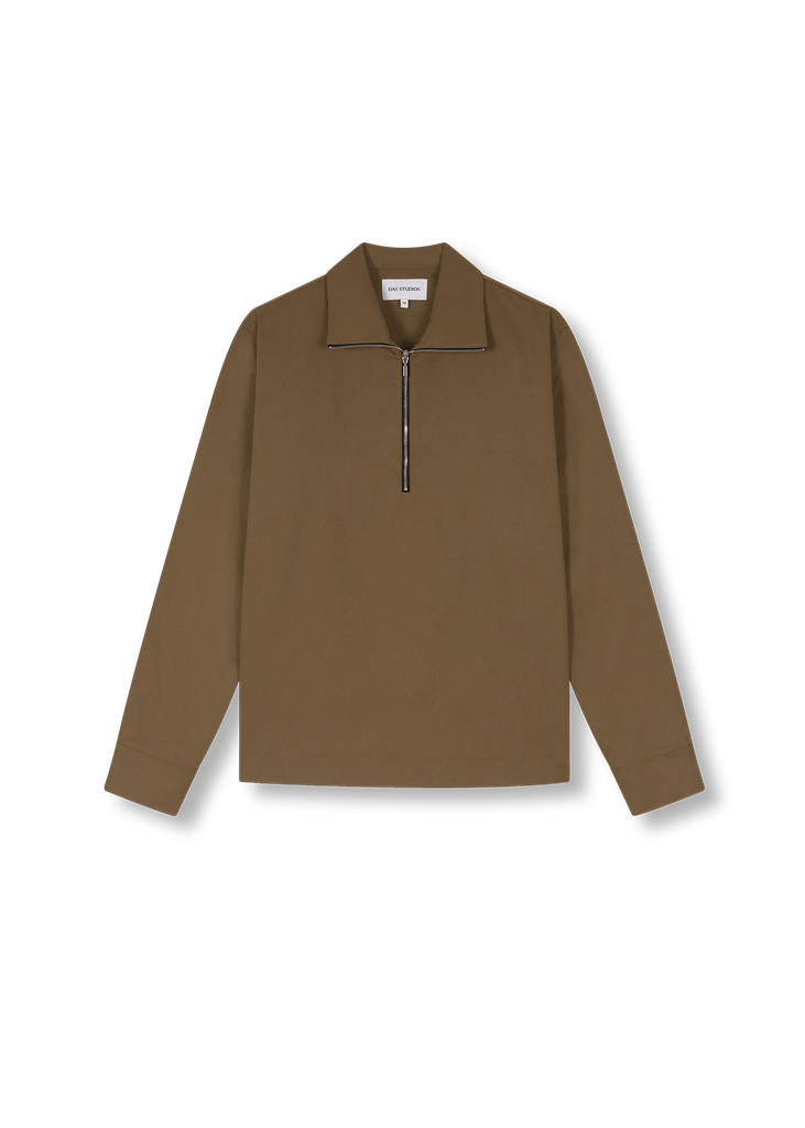 Tan Zip-neck Shirt