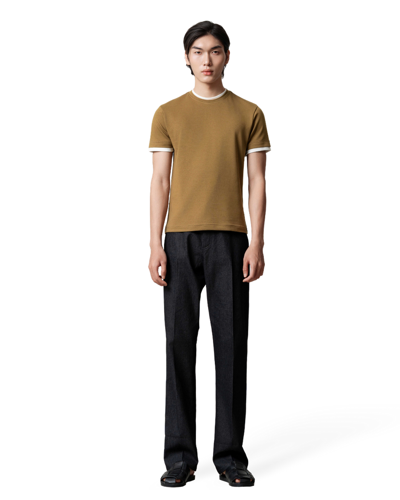 Gra Contrast Trim T-Shirt