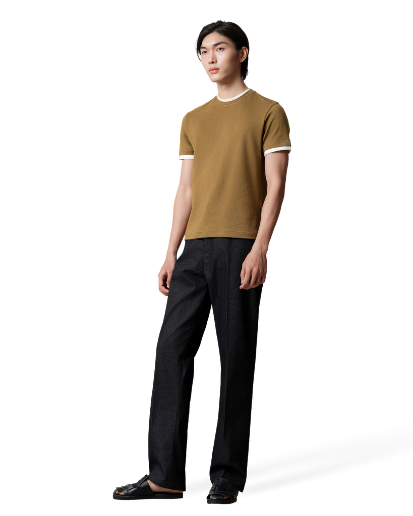 Gra Contrast Trim T-Shirt