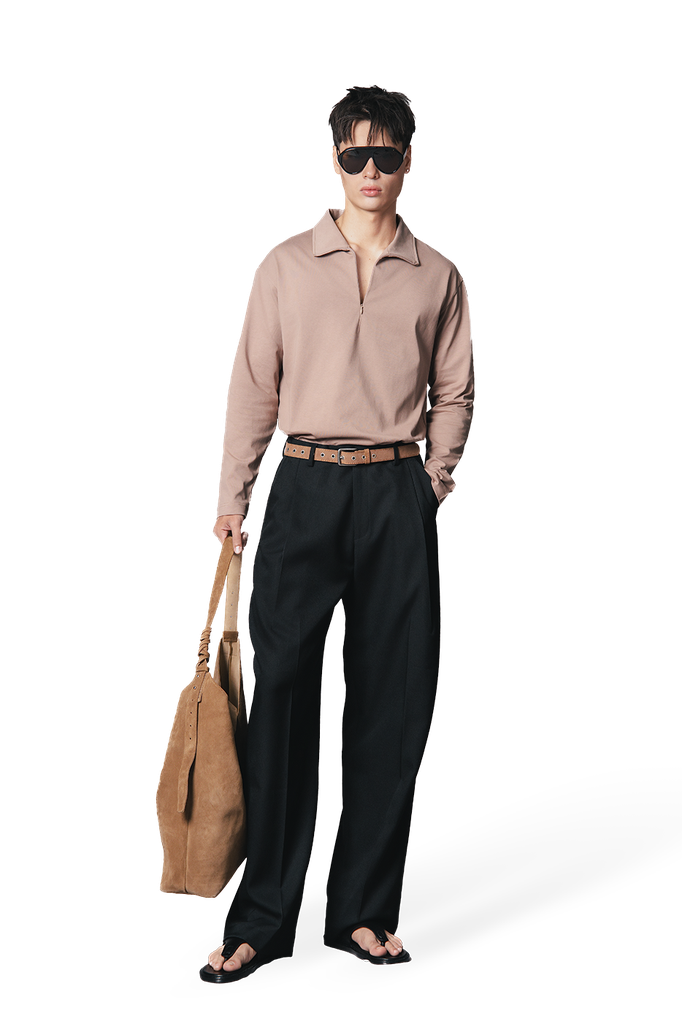 Jib Long-Sleeve Zip-neck Tee