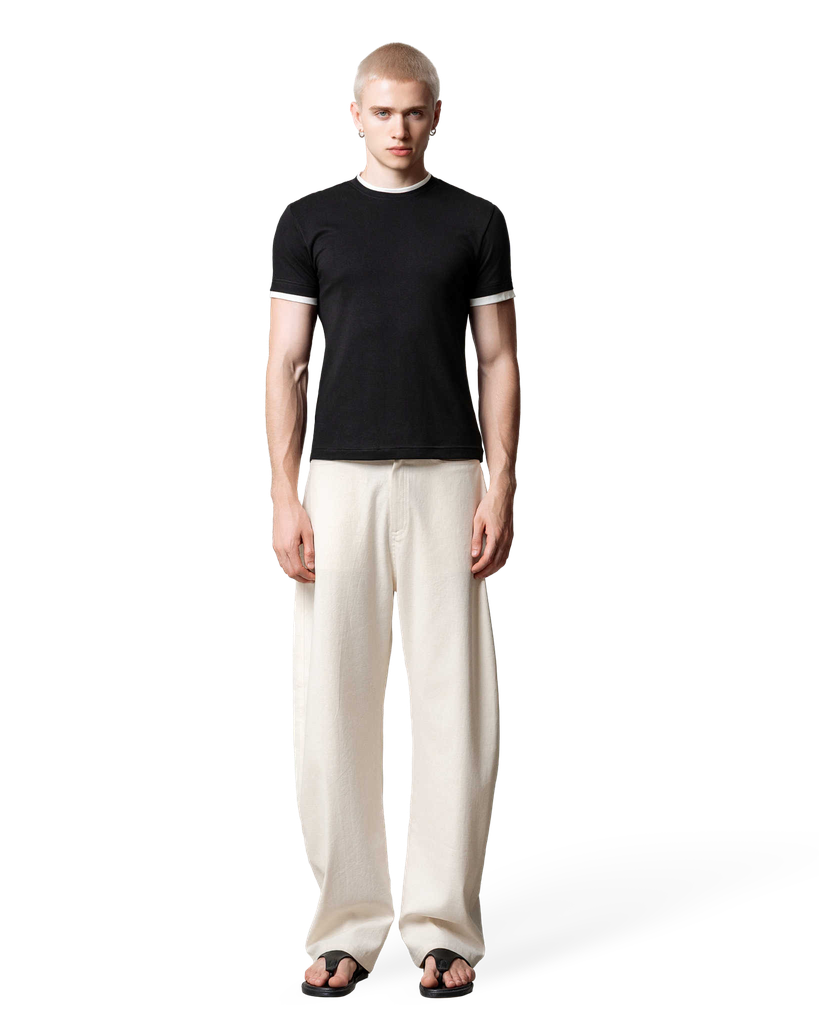 Gra Contrast Trim T-Shirt