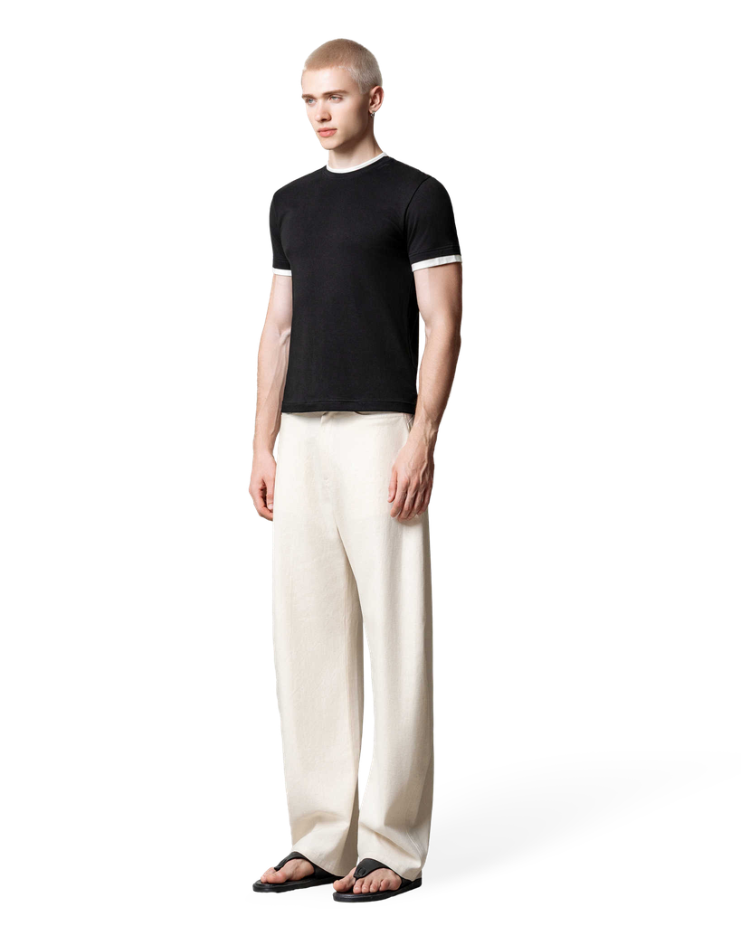 Gra Contrast Trim T-Shirt