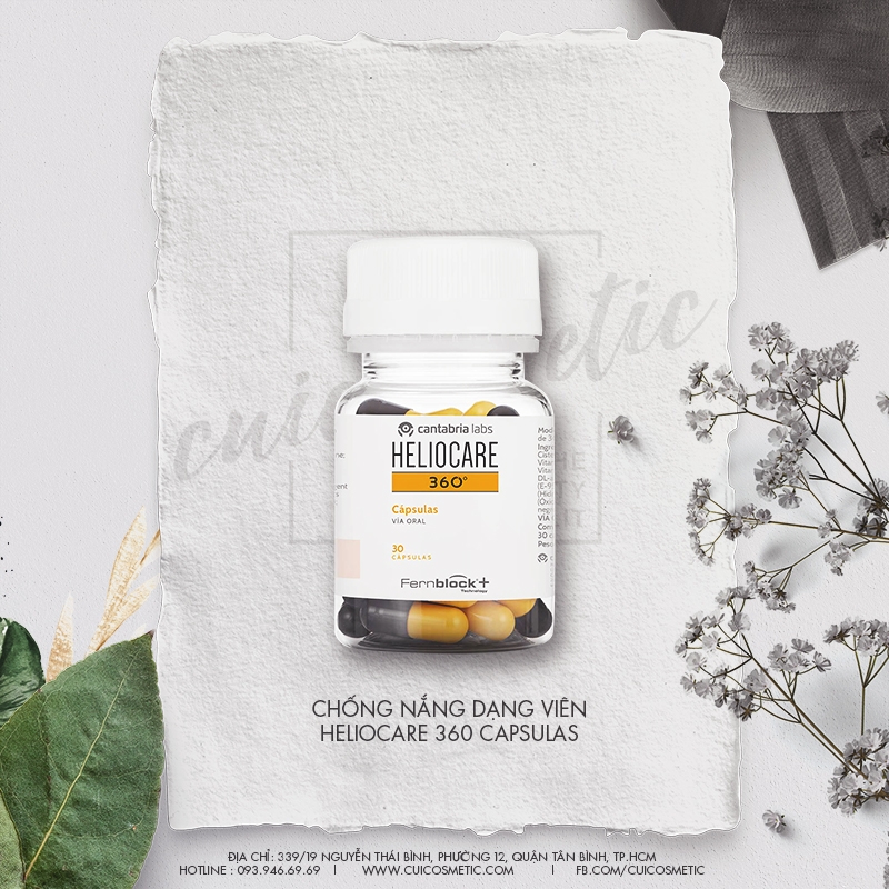 Viên Uống Chống Nắng Viên Heliocare 360° Capsules 30 Viên Cũi Cosmetic